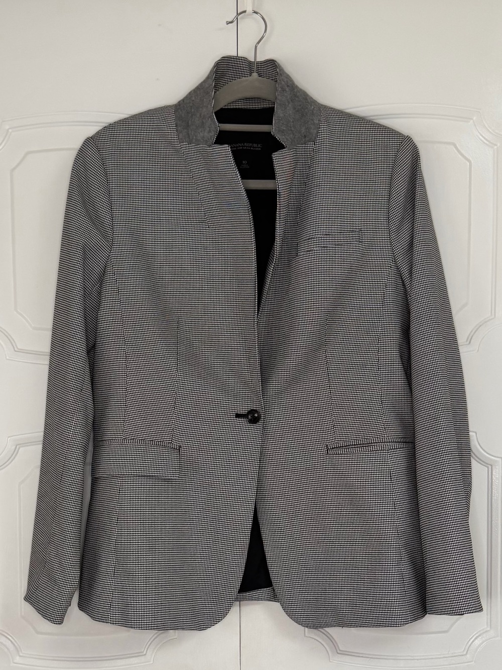 J. Crew Women's Gray Micro-Check Blazer